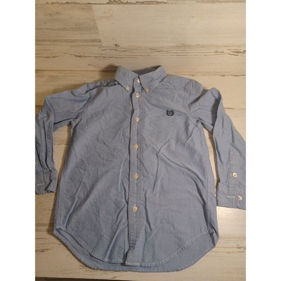 Chaps Boys Size 5 Blue Button-up Long-sleeve - Picture 5 of 11